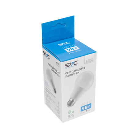 Эл. лампа светодиодная SVC LED A60-9W-E27-4200K, Нейтральный в интернет магазине Stels.kz