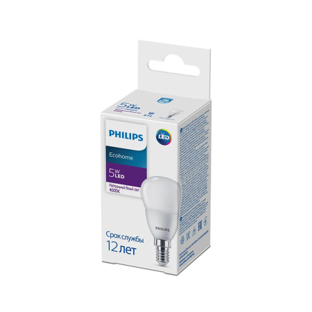 Лампа Philips Ecohome LED Lustre 5W 500lm E14 840P45NDFR в интернет магазине Stels.kz