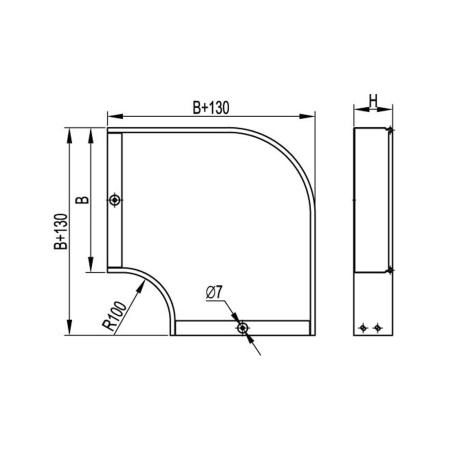 Угол CPO 90 горизонтальный 90° DKC 300х100 в комплекте в интернет магазине Stels.kz