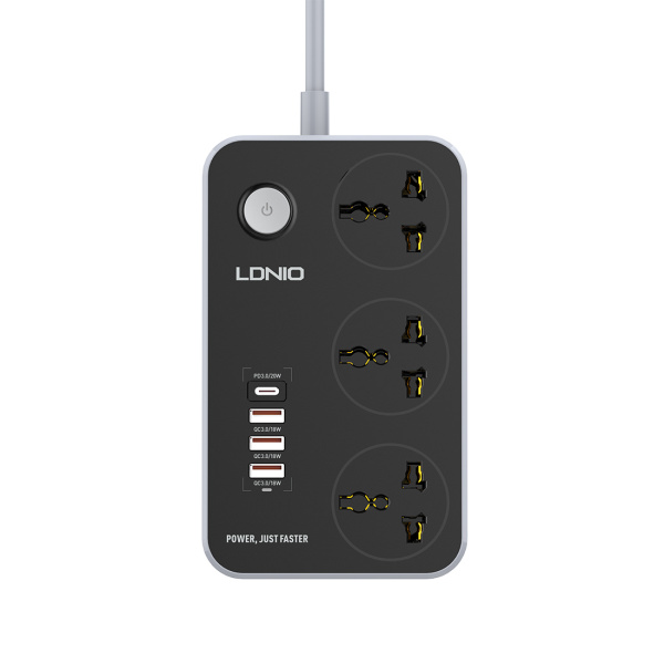 Купить не дорого Сетевой фильтр LDNIO Universal SC3412 3 розетки 1*USB-C 12V-1.67A 3*USB 5V/3.4A Портов 2м в интернет магазине Stels.kz Сетевой фильтр LDNIO Universal SC3412 3 розетки 1*USB-C 12V-1.67A 3*USB 5V/3.4A Портов 2м в интернет магазине Stels.kz