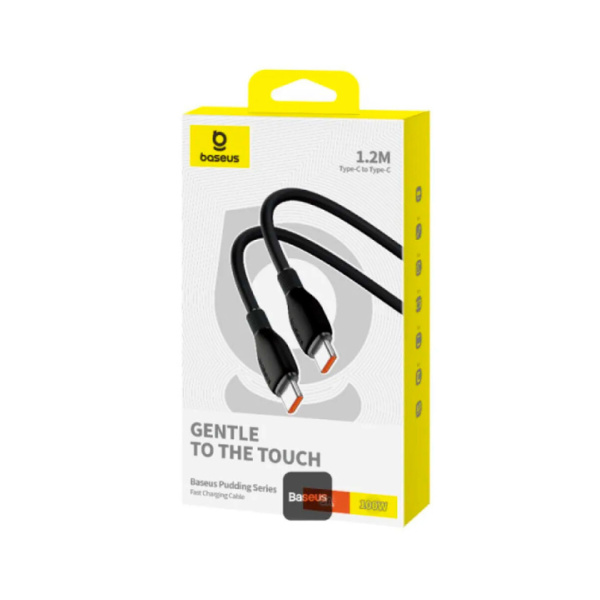 Интерфейсный кабель Baseus Pudding Type-C to Type-C 100W 1.2m Black (P10355702111-B1) в интернет магазине Stels.kz