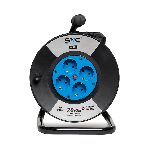 Купить не дорого Удлинитель на катушке SVC GS-22M 22м. 240 в. в интернет магазине Stels.kz Удлинитель на катушке SVC GS-22M 22м. 240 в. в интернет магазине Stels.kz