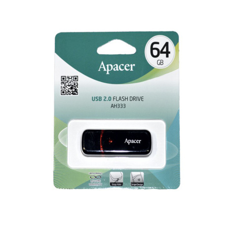 USB-накопитель Apacer AH333 64GB Чёрный в интернет магазине Stels.kz