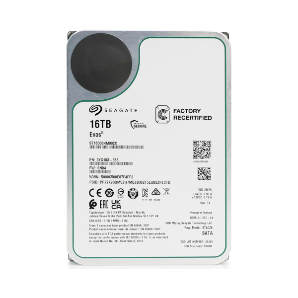 Жесткий диск Seagate Exos X16 ST16000NM002C 16TB SATA3 в интернет магазине Stels.kz