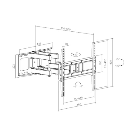 Кронштейн XG FMWA-3275 для ТВ и мониторов 32"-75" в интернет магазине Stels.kz