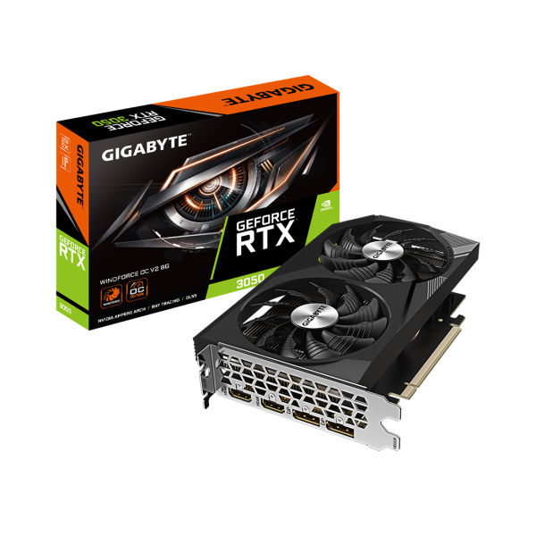 Видеокарта Gigabyte (GV-N3050WF2OCV2-8GD) RTX3050 WINDFORCE OC 8G в интернет магазине Stels.kz