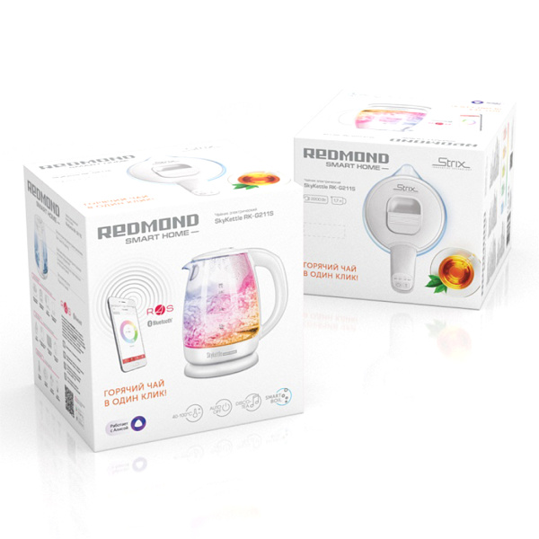 Купить не дорого Чайник электрический Redmond SkyKettle RK-G211S Белый в интернет магазине Stels.kz Чайник электрический Redmond SkyKettle RK-G211S Белый в интернет магазине Stels.kz