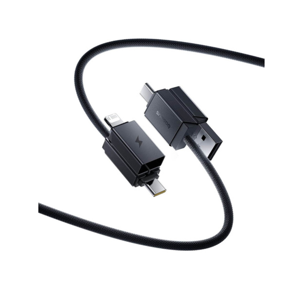 Интерфейсный кабель Baseus Versatile U+C to C+L 60W 1m White (P10383000211-00) в интернет магазине Stels.kz