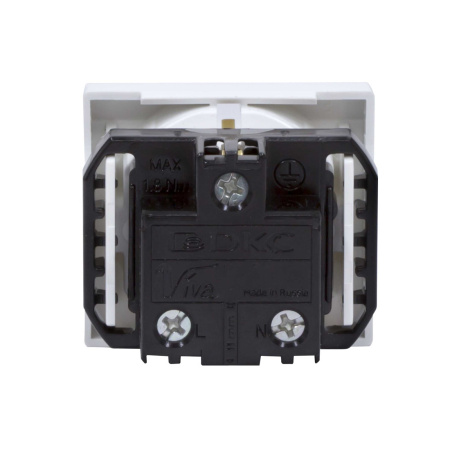 Розетка силовая серии Viva DKC 45005 2Р+Е со шторками белая в интернет магазине Stels.kz