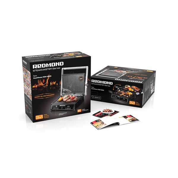 Гриль Redmond SteakMaster RGM-M809 Черный в интернет магазине Stels.kz