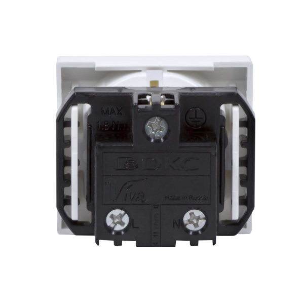 Розетка силовая серии Viva DKC 45005 2Р+Е со шторками белая в интернет магазине Stels.kz