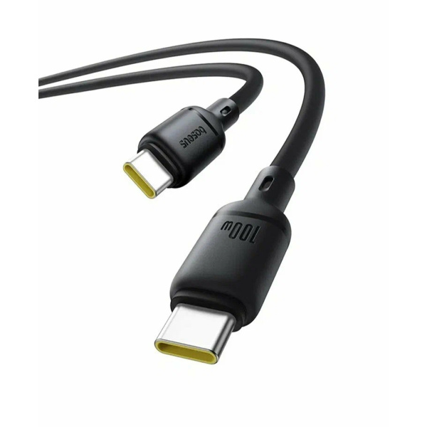 Интерфейсный кабель Baseus Silky Type-C to Type-C 100W 1m Black (P10377704113-00) в интернет магазине Stels.kz
