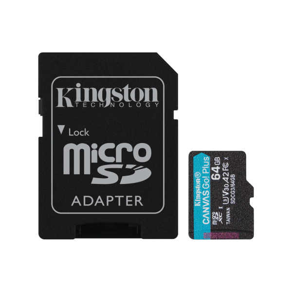 Карта памяти Kingston SDCG3/64GB A2 U3 V30 64GB + адаптер