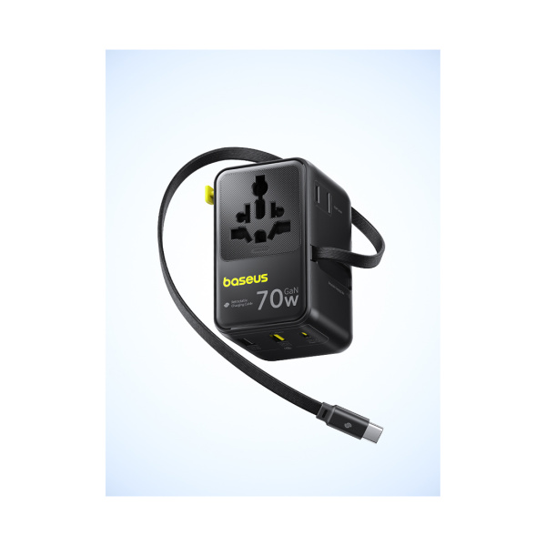 Адаптер питания Baseus EnerCore CG11 Universal Travel Adapter 70W 2AC+2U+2C Cosmic Black в интернет магазине Stels.kz