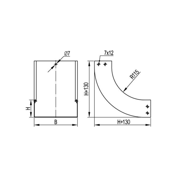 Угол CS 90 вертикальный внутренний 90° DKC 200x100 в комплекте в интернет магазине Stels.kz