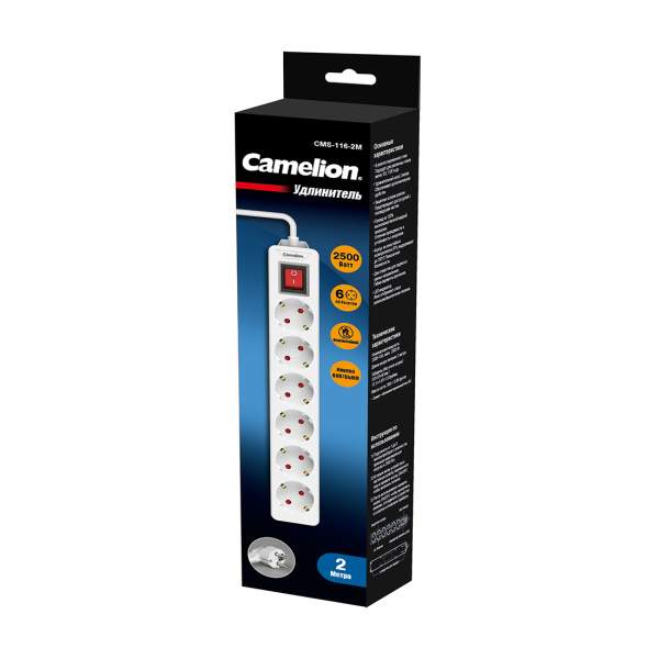 Купить не дорого Удлинитель Camelion CMS-116-2M 2м. 220в. в интернет магазине Stels.kz Удлинитель Camelion CMS-116-2M 2м. 220в. в интернет магазине Stels.kz