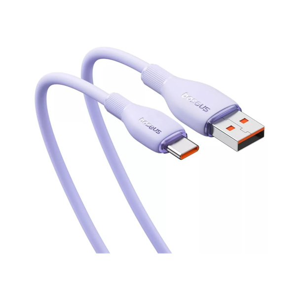 Интерфейсный кабель Baseus Pudding Series USB to Type-C 100W 1.2m Purple (P10355703511-B1) в интернет магазине Stels.kz