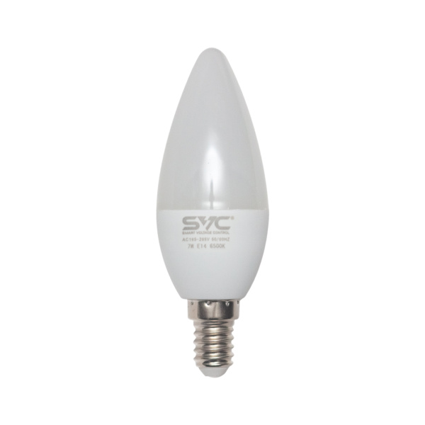 Эл. лампа светодиодная SVC LED C35-7W-E14-6500K, Холодный