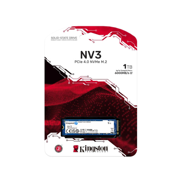 Купить не дорого Твердотельный накопитель SSD Kingston NV3 SNV3S/1000G M.2 NVMe PCIe 4.0x4 в интернет магазине Stels.kz Твердотельный накопитель SSD Kingston NV3 SNV3S/1000G M.2 NVMe PCIe 4.0x4 в интернет магазине Stels.kz