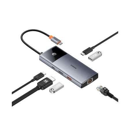 Док-станция Baseus Metal Gleam Series II 6-in-1 Grey (B00061802813-00) в интернет магазине Stels.kz