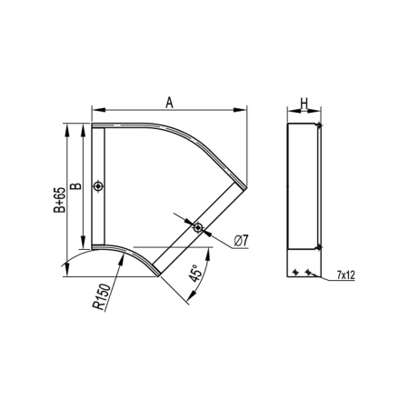 Угол CPO 45 горизонтальный 45° DKC 150х50 в комплекте в интернет магазине Stels.kz