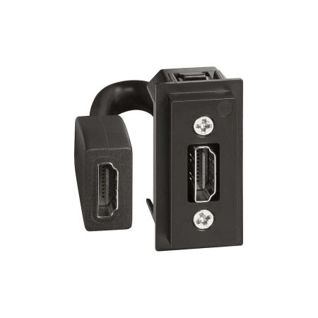 Розетка HDMI Bticino K4284P Living Now с накладкой на 1 модуль Чёрный в интернет магазине Stels.kz