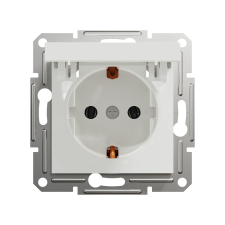 Розетка с заземлением SE EPH3170121 Asfora 16А с крышкой механизм винт. клеммы белый в интернет магазине Stels.kz