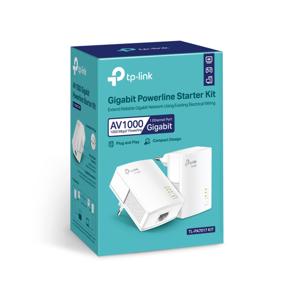 Комплект Powerline адаптеров TP-Link TL-PA7017 KIT в интернет магазине Stels.kz