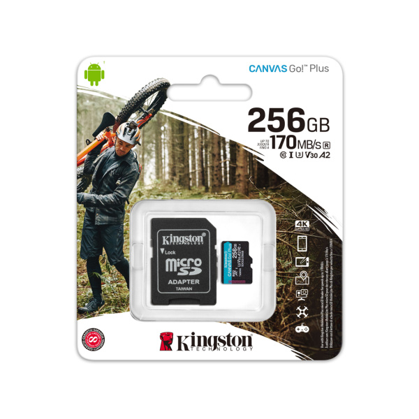Карта памяти Kingston SDCG3/256GB A2 U3 V30 256GB + адаптер в интернет магазине Stels.kz