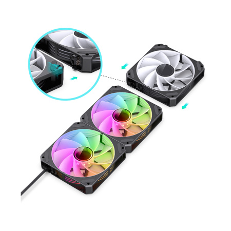 Вентилятор для компьютерного корпуса Jonsbo ZG-120BR(3in1) Black в интернет магазине Stels.kz