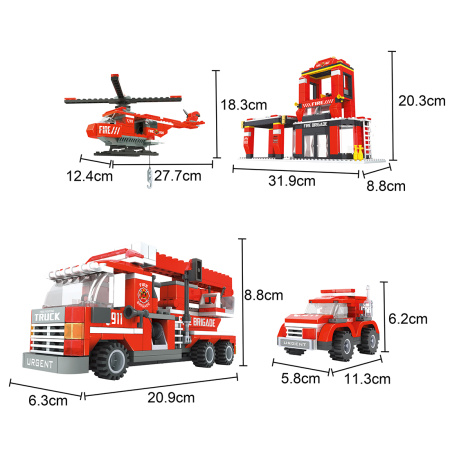 Игровой конструктор Keyixing 21901 ПОЖАРНАЯ БРИГАДА (709 деталей в наборе) в интернет магазине Stels.kz