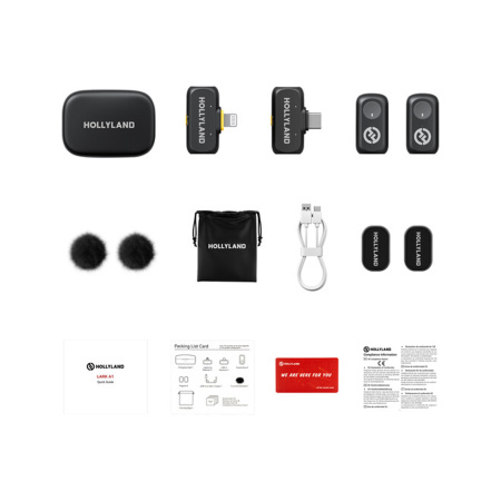 Петличный микрофон Hollyland Lark A1 Combo Черный в интернет магазине Stels.kz