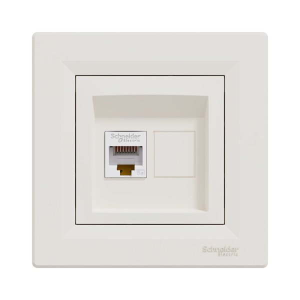 Розетка компьютерная SE EPH4300123 Asfora RJ45 кат. 5e в сборе кремовый в интернет магазине Stels.kz