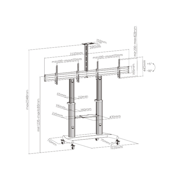 Стойка мобильная Brateck TTD07-46TW в интернет магазине Stels.kz