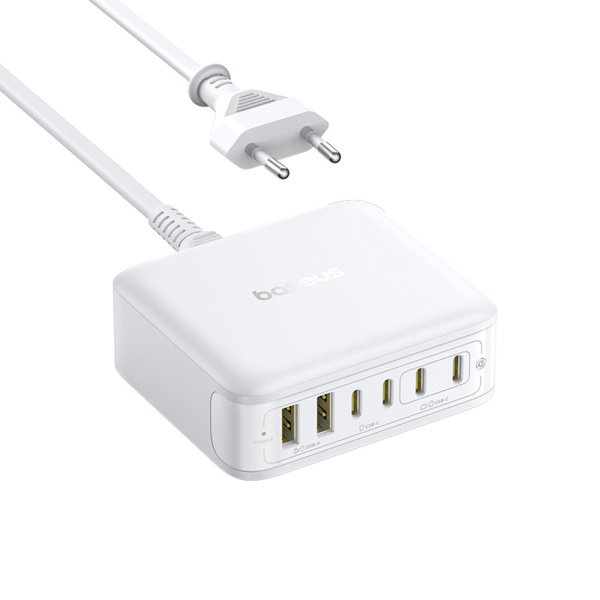 Адаптер питания Baseus EnerFill FH21 Desktop Charging Station 4C+2U 120W EU Moon White
