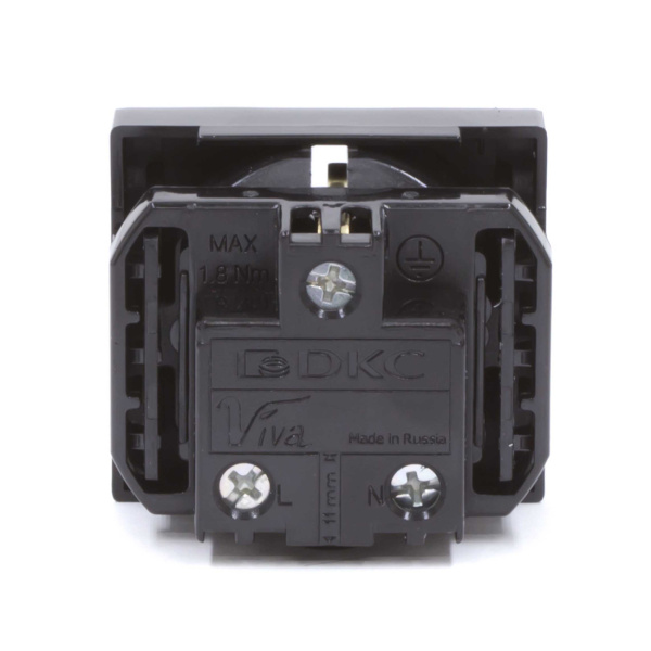Розетка силовая серии Viva DKC 45205 2Р+Е со шторками черная в интернет магазине Stels.kz