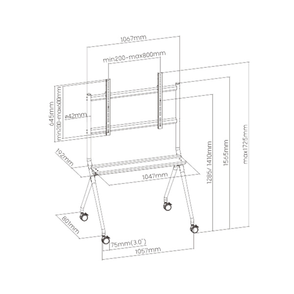 Стойка мобильная Brateck TTF15-68FW в интернет магазине Stels.kz