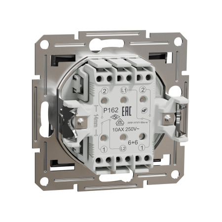 Переключатель двухклавишный SE EPH0600171 Asfora механизм антрацит в интернет магазине Stels.kz