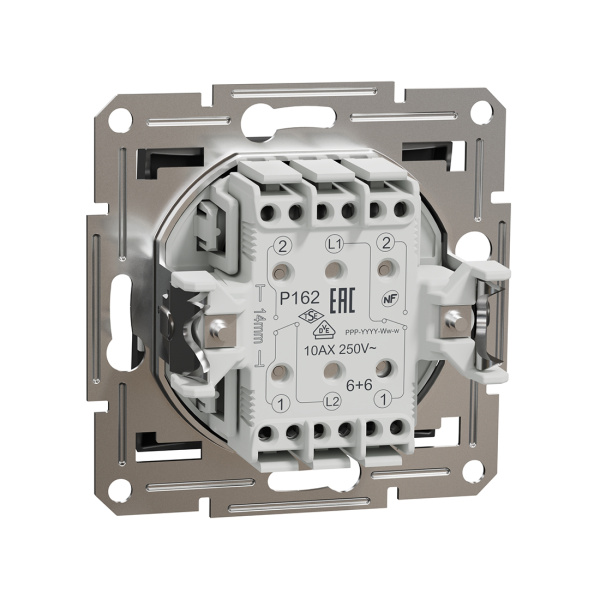 Переключатель двухклавишный SE EPH0600171 Asfora механизм антрацит в интернет магазине Stels.kz