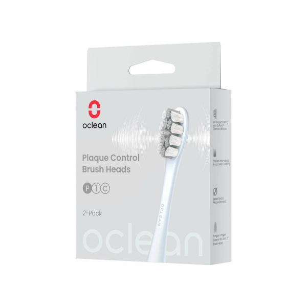 Сменные зубные щетки Oclean Plaque Control-Brush Head (2-pk) Silver в интернет магазине Stels.kz