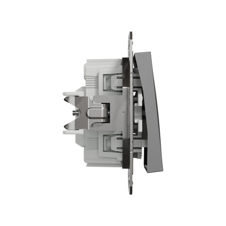 Выключатель одноклавишный SE EPH1400171 Asfora с подсветкой антрацит в интернет магазине Stels.kz