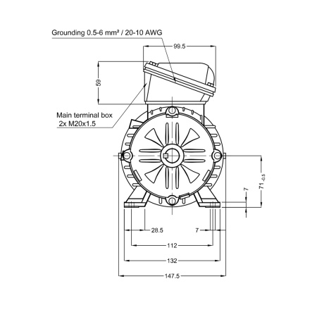 Асинхронный электродвигатель WEG 17928297 WGOST-71 0.55 кВт 4P B3T 220/380 В 50 Гц в интернет магазине Stels.kz