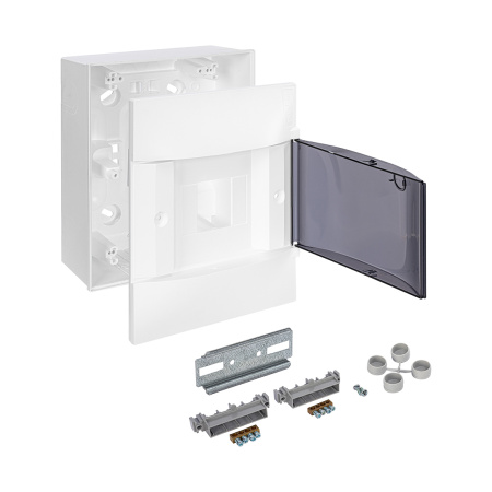 Щит навесной Legrand Practibox S 1х4 IP40 Дымчатая дверь в интернет магазине Stels.kz