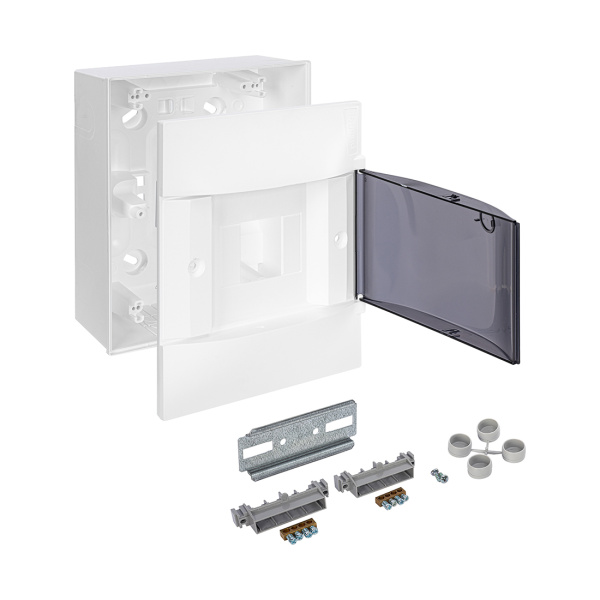 Щит навесной Legrand Practibox S 1х4 IP40 Дымчатая дверь в интернет магазине Stels.kz