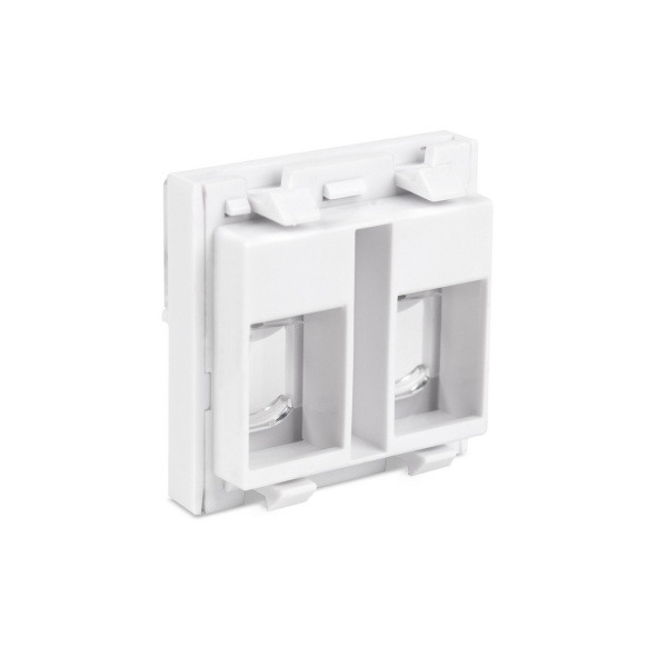 Лицевая панель телекоммуникационная LY-FP66 45x45мм со шторкой на 2 модуля в интернет магазине Stels.kz