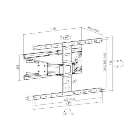 Кронштейн XG FMW-4390 для ТВ и мониторов 43"-90" в интернет магазине Stels.kz