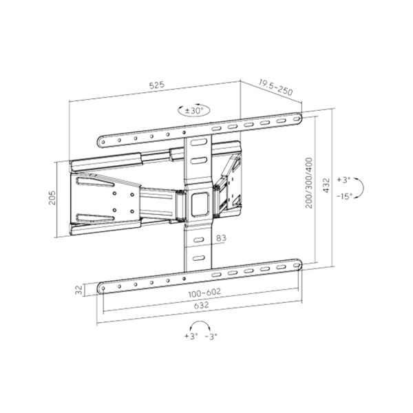 Кронштейн XG FMW-4390 для ТВ и мониторов 43"-90" в интернет магазине Stels.kz