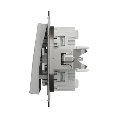 Выключатель 2х клавишный SE EPH0600161 Asfora проходной механизм алюминий в интернет магазине Stels.kz