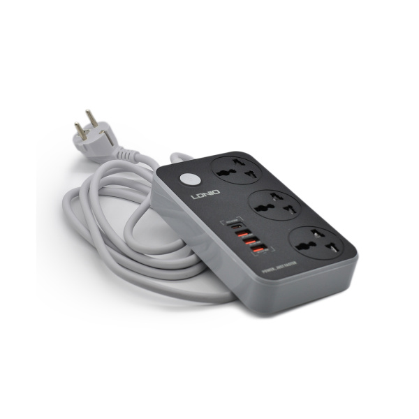 Купить не дорого Сетевой фильтр LDNIO Universal SC3412 3 розетки 1*USB-C 12V-1.67A 3*USB 5V/3.4A Портов 2м в интернет магазине Stels.kz Сетевой фильтр LDNIO Universal SC3412 3 розетки 1*USB-C 12V-1.67A 3*USB 5V/3.4A Портов 2м в интернет магазине Stels.kz