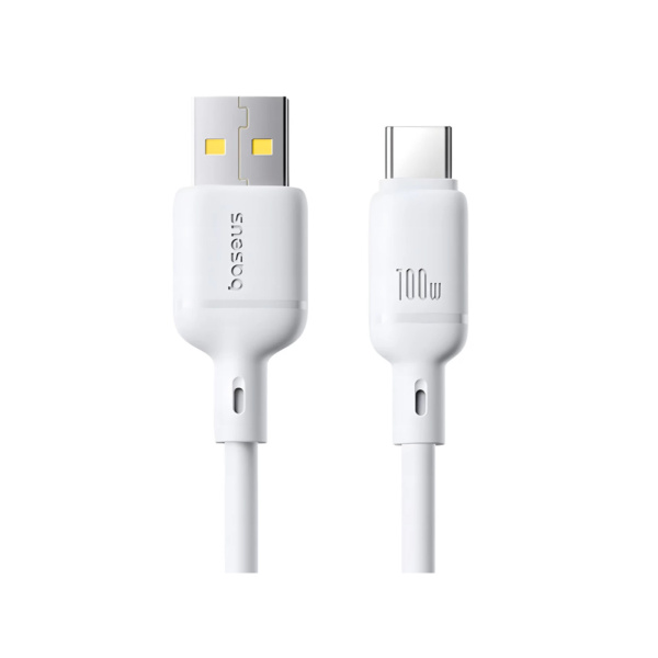 Интерфейсный кабель Baseus Silky Series USB to Type-C 100W 2m White (P10377703213-01)